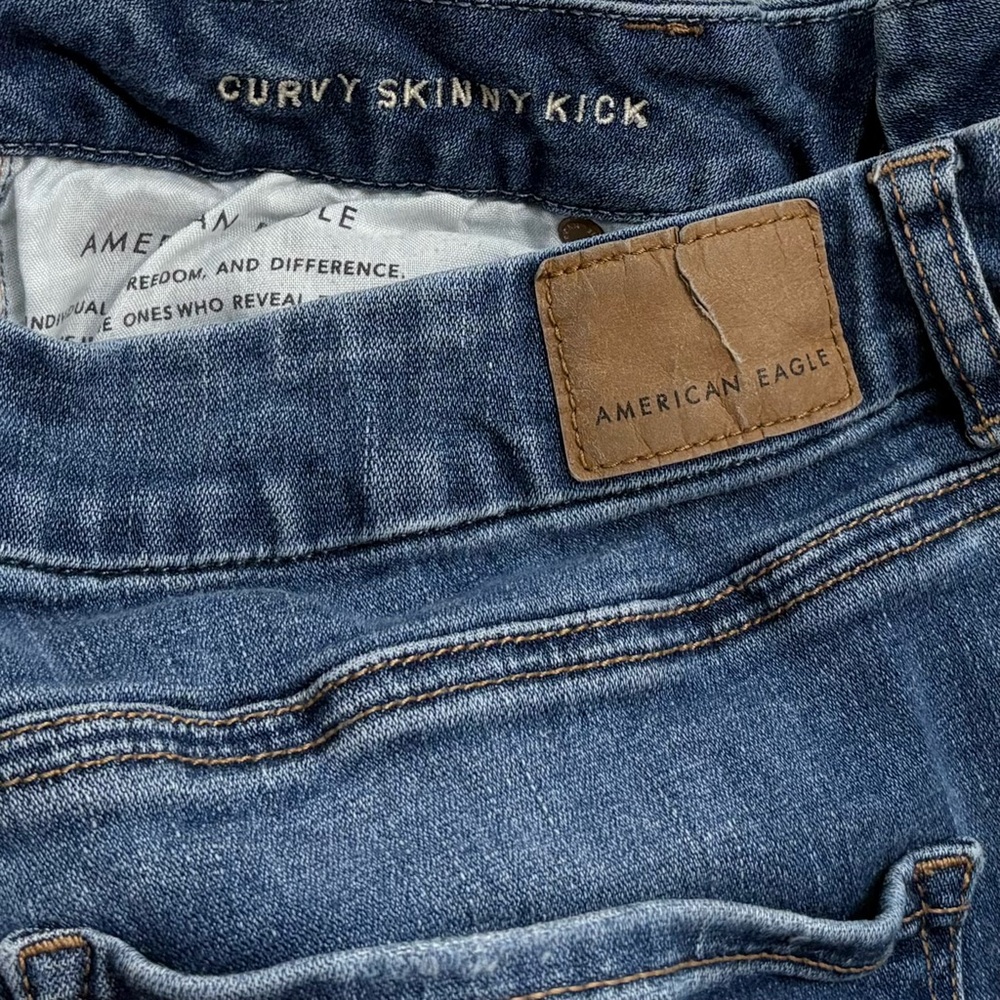 American Eagle Outfitters Curvy Skinny Kick Jeans - Blue